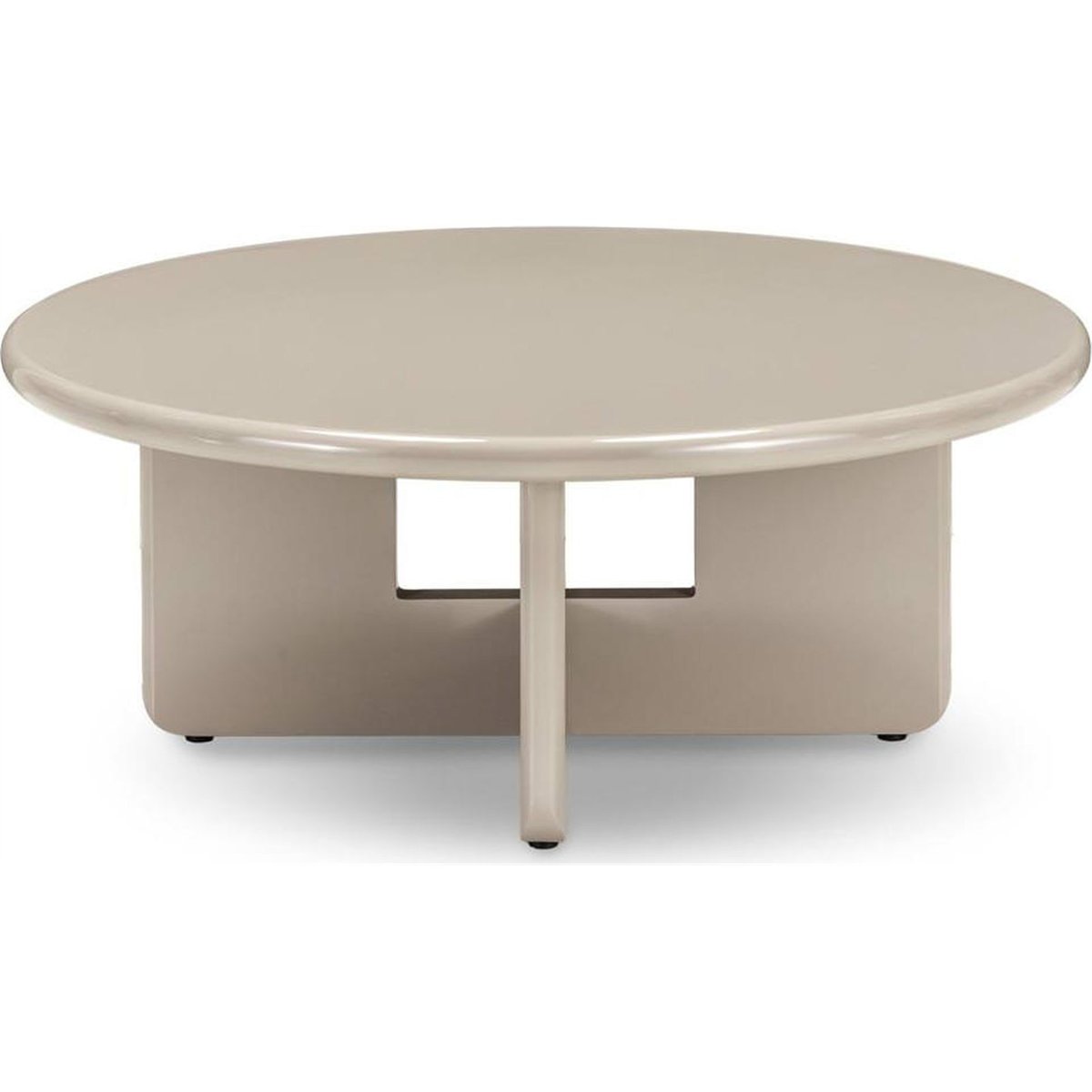 Table basse ronde collection LARNA beige brillant, RECOLLECTION