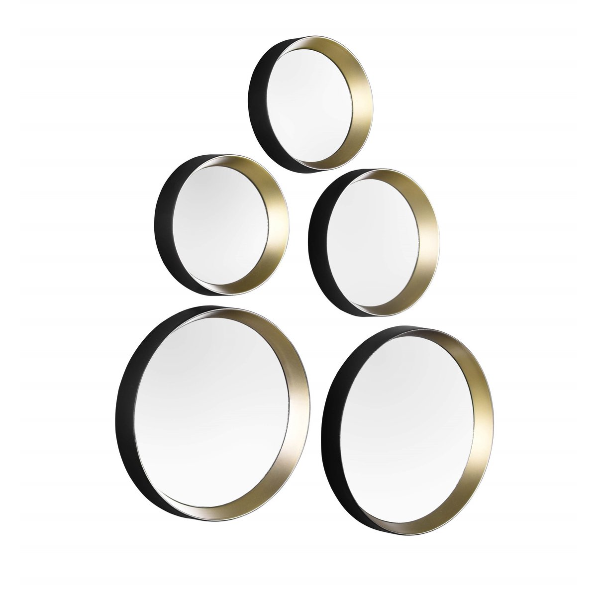Miroir design en verre rond, LIA noir et doré, BOITE A DESIGN