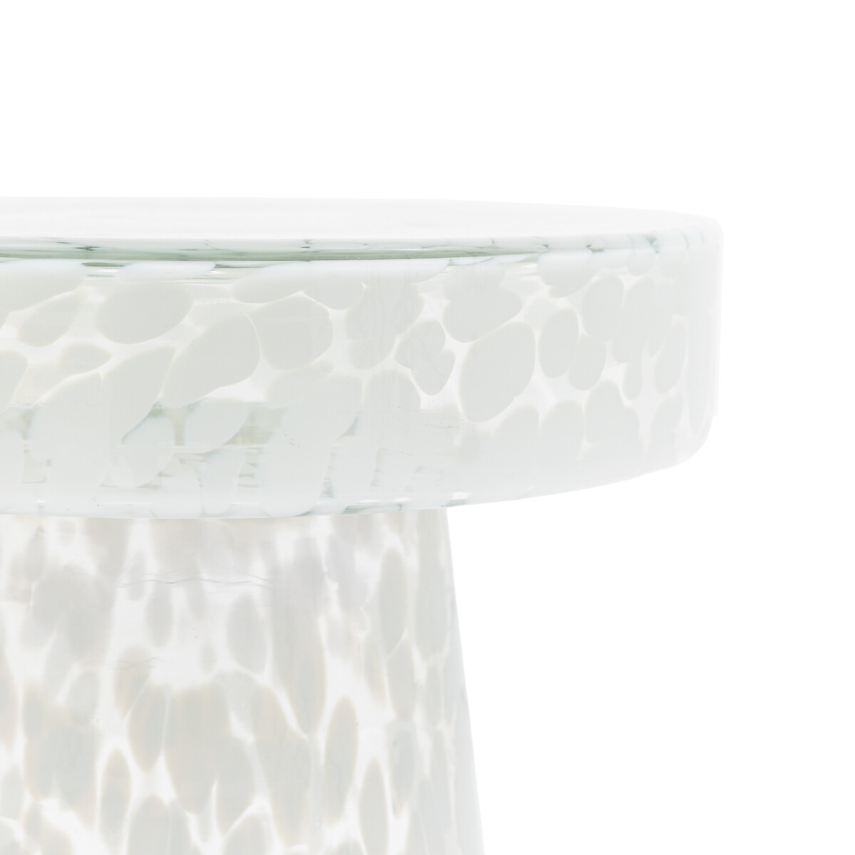Mendoza Mottled Glass Pedestal Side Table white/transparent, SO'HOME