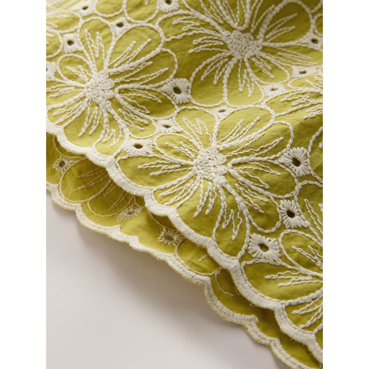 Robe d'été brodée à bretelles chartreuse, NEXT