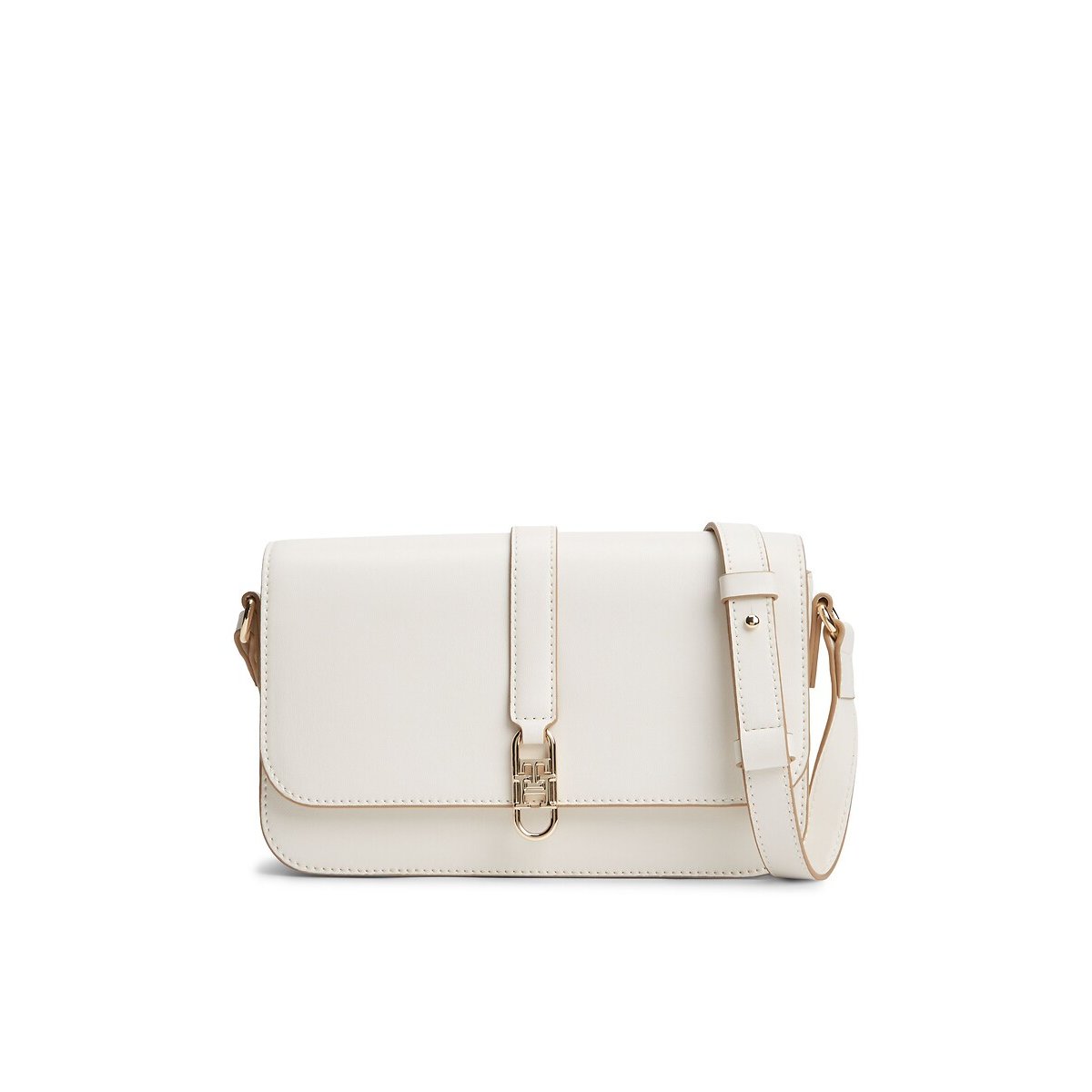 Sac à main à bandoulière, TH LIBRE FLAP CROSSOVER crème, TOMMY HILFIGER