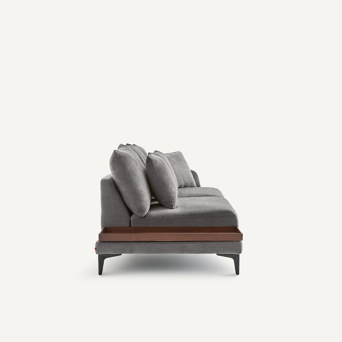 Demi-canapé avec plateau, en polyester et coton, MODERNISTE gris stone, EMMANUEL GALLINA X AM.PM