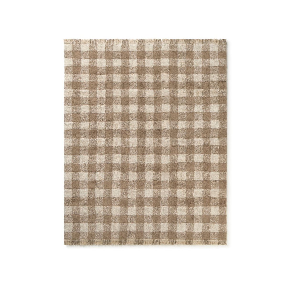 Tapis lavable rectangulaire Vichy SWAN LAKE marron, naturel, LORENA CANALS