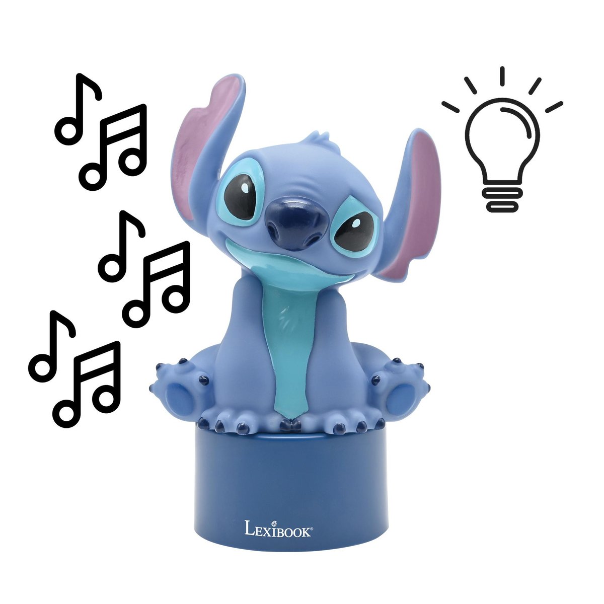 Enceinte Bluetooth veilleuse Stitch bleu, LEXIBOOK