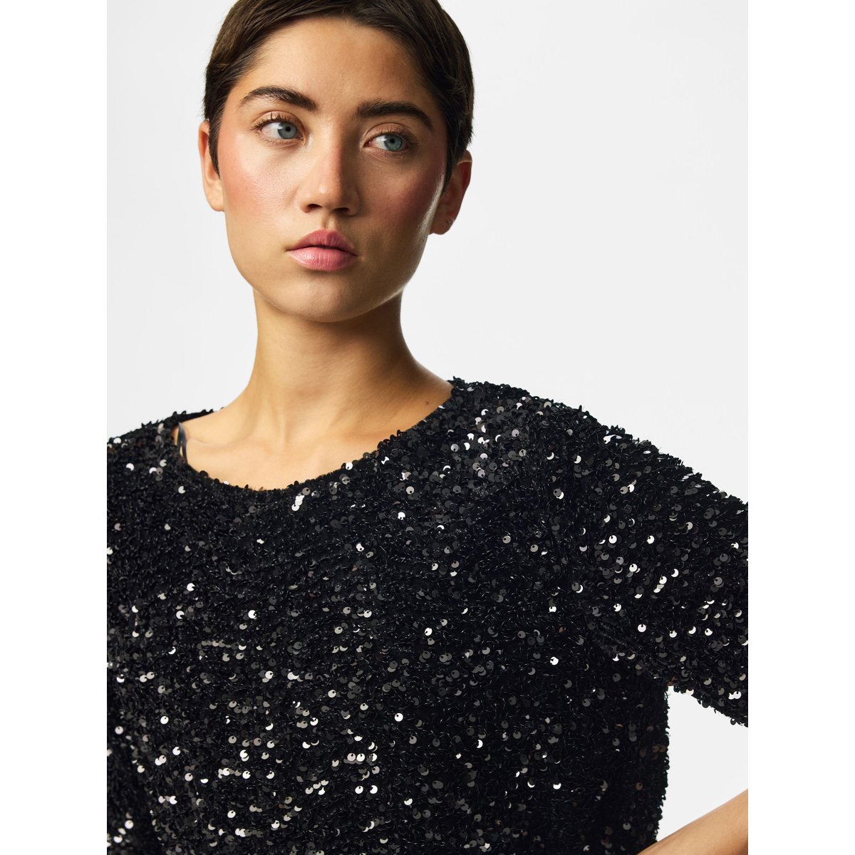 Top À Manches Courtes noir - black1, PIECES