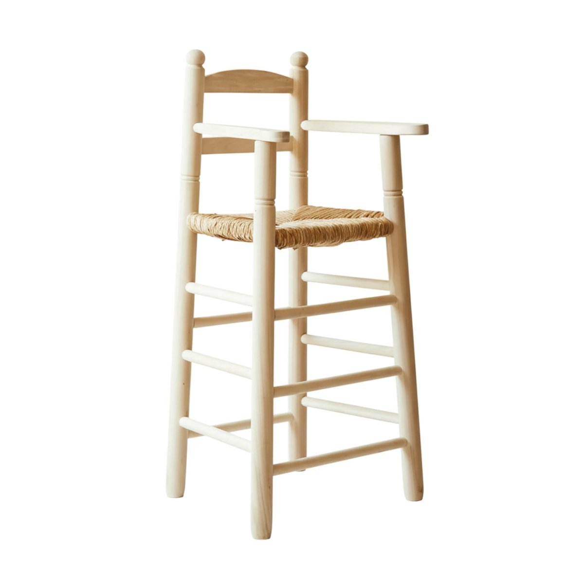 Chaise haute enfant peuplier et paille - ZARETH couleur unique, HANNUN