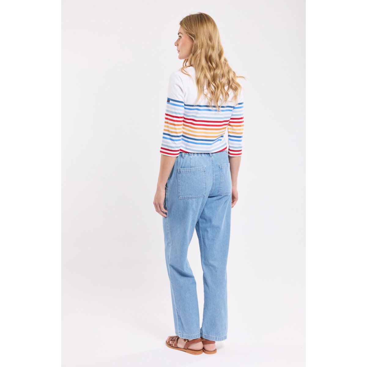 Pantalon à pont en denim jean, ARMOR-LUX