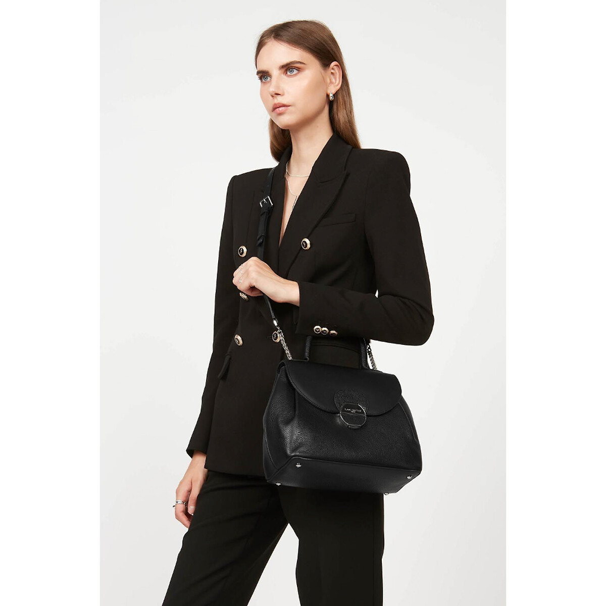 Foulonne Pia Leather Handbag black, LANCASTER