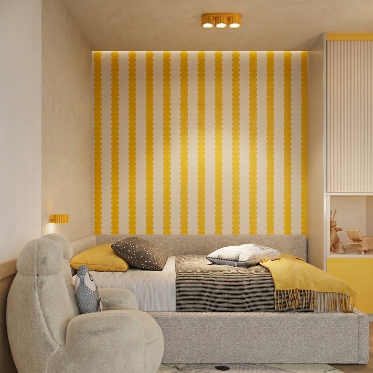 Applique murale Aluminium Jaune Gx53 1 AURA jaune, EDEN