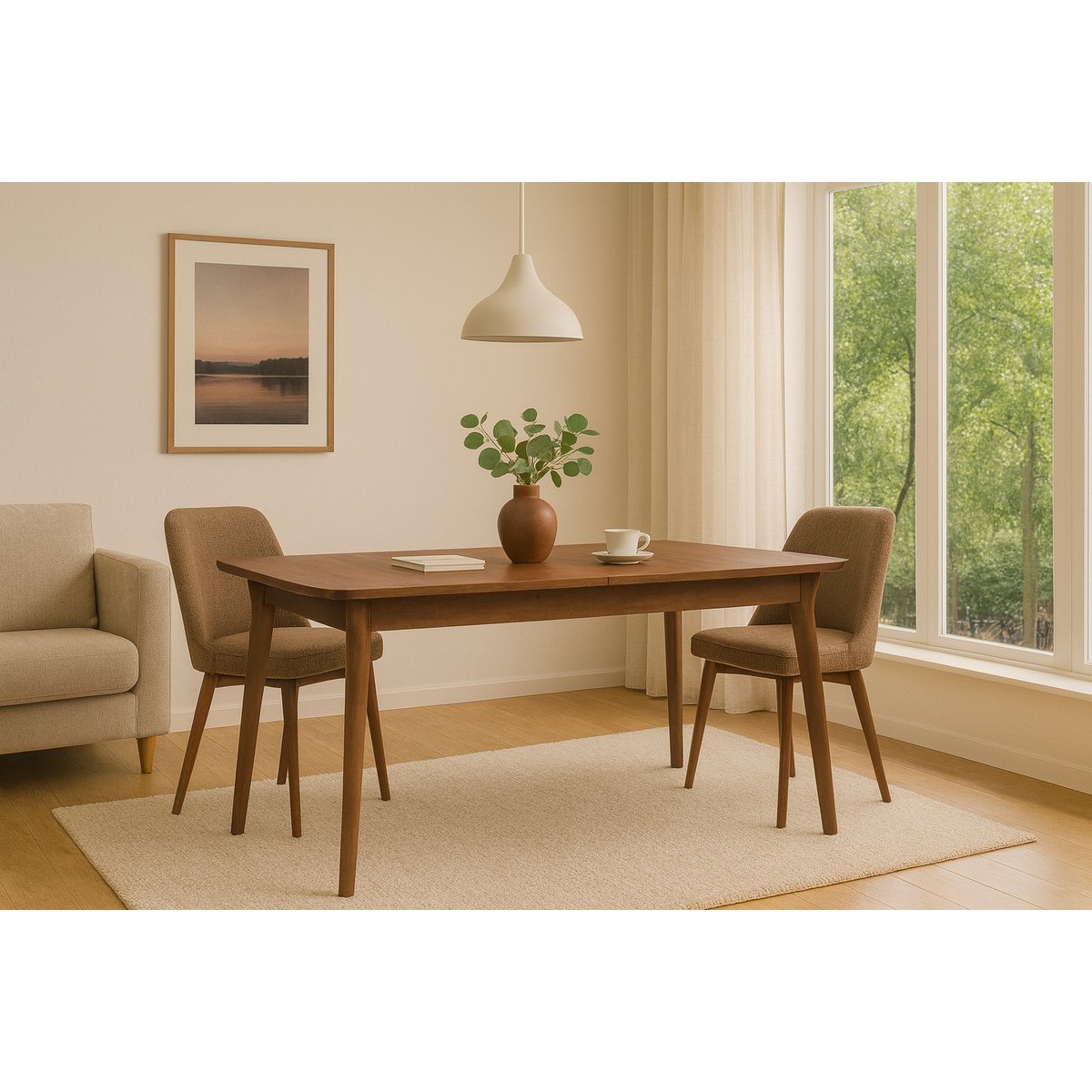 Table à manger rectangulaire en bois, L.180, ELLEN marron, ZUIVER