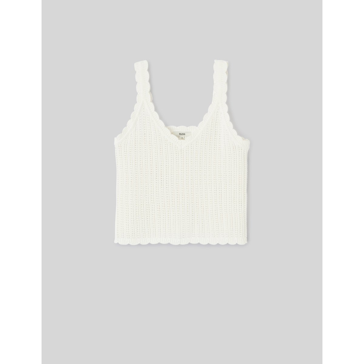 Débardeur en crochet blanc écru, BZB