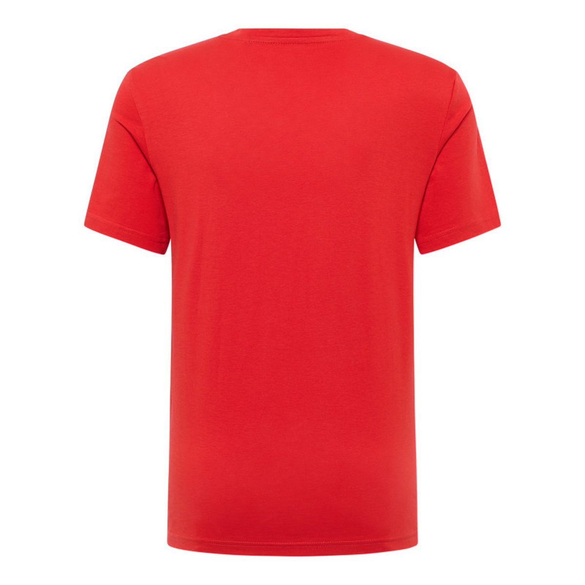 T-shirt en coton rouge uni avec un col rond et des manches courtes rouge, MUSTANG