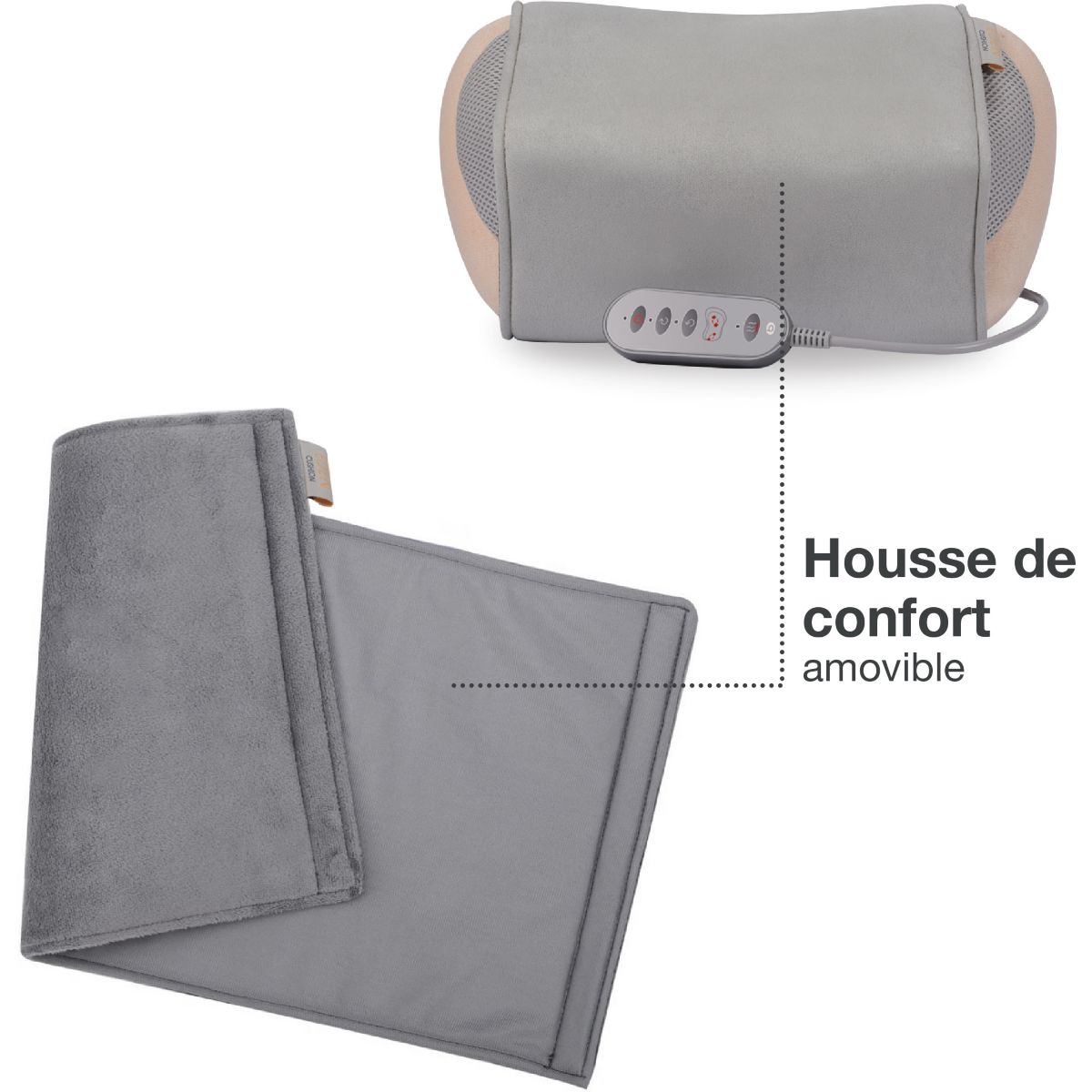 Coussin massant chauffant ECM1 eden cushion beige, ESSENTIEL B