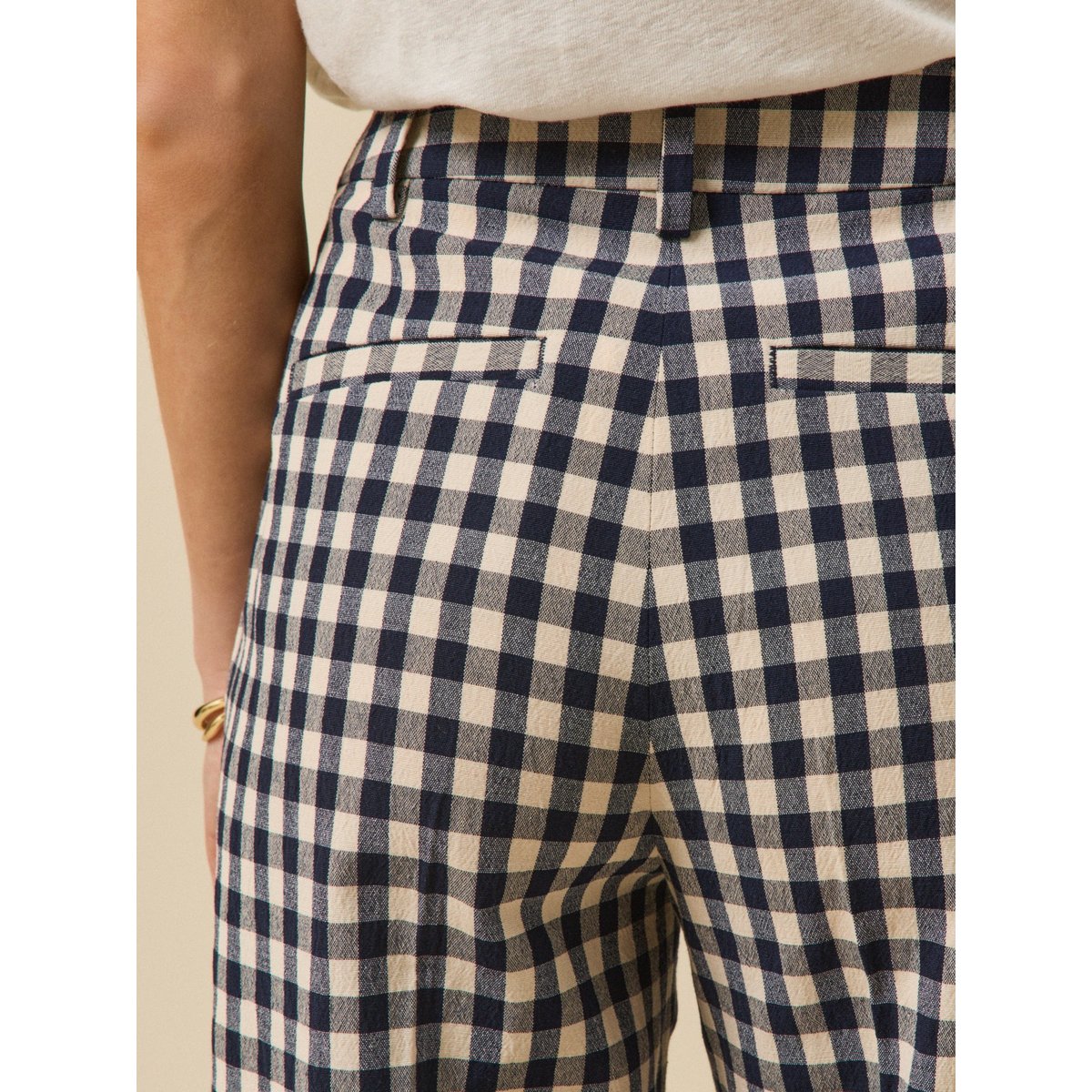 Pantalon tailleur vichy Juliette vichy encre/creme, CYRILLUS