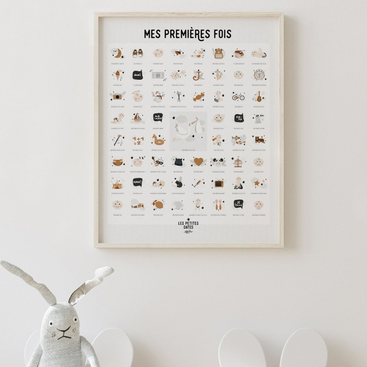 Affiche Mes Premières Fois beige, ocre, noir, LES PETITES DATES