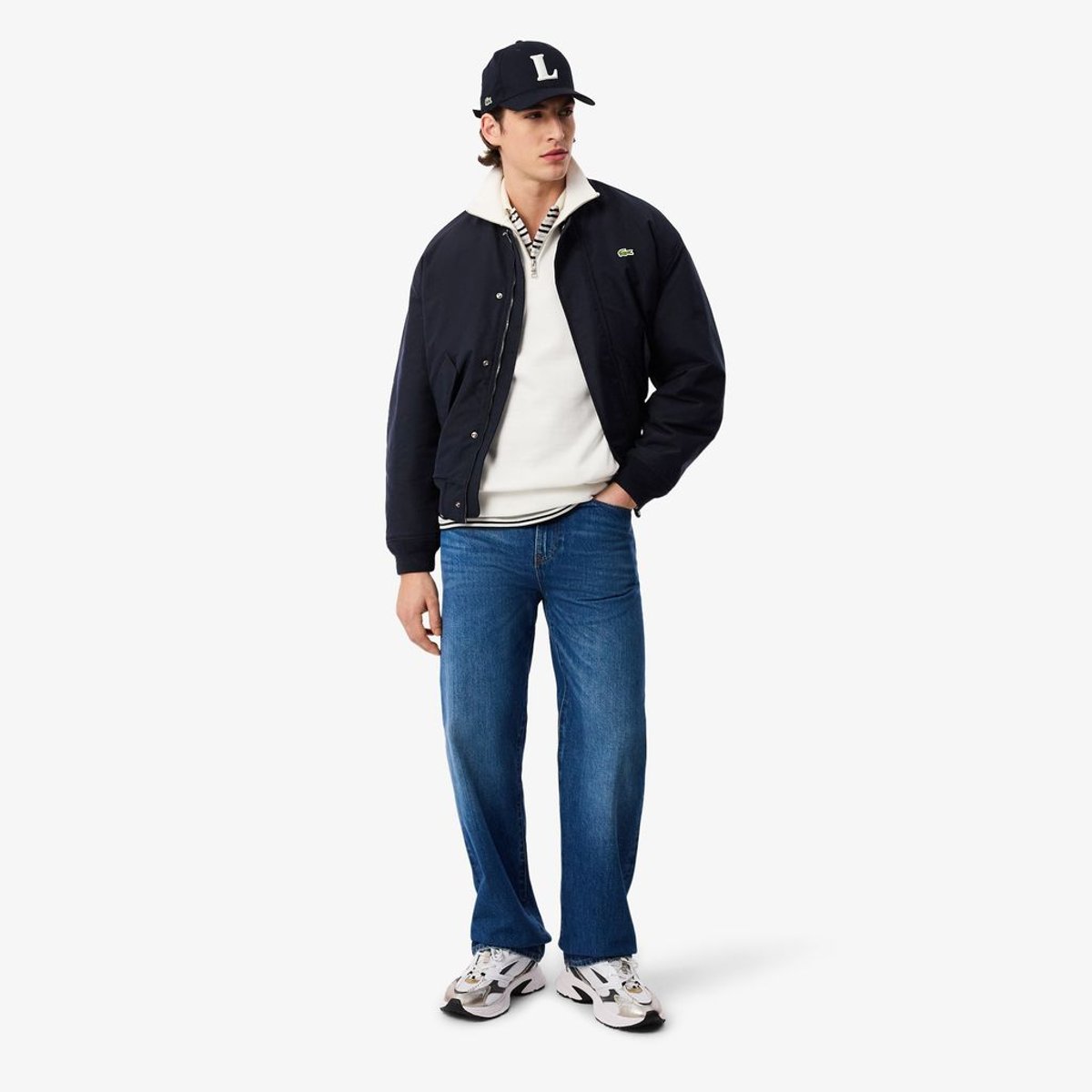 Bomber taffetas déperlant bleu-hde, LACOSTE