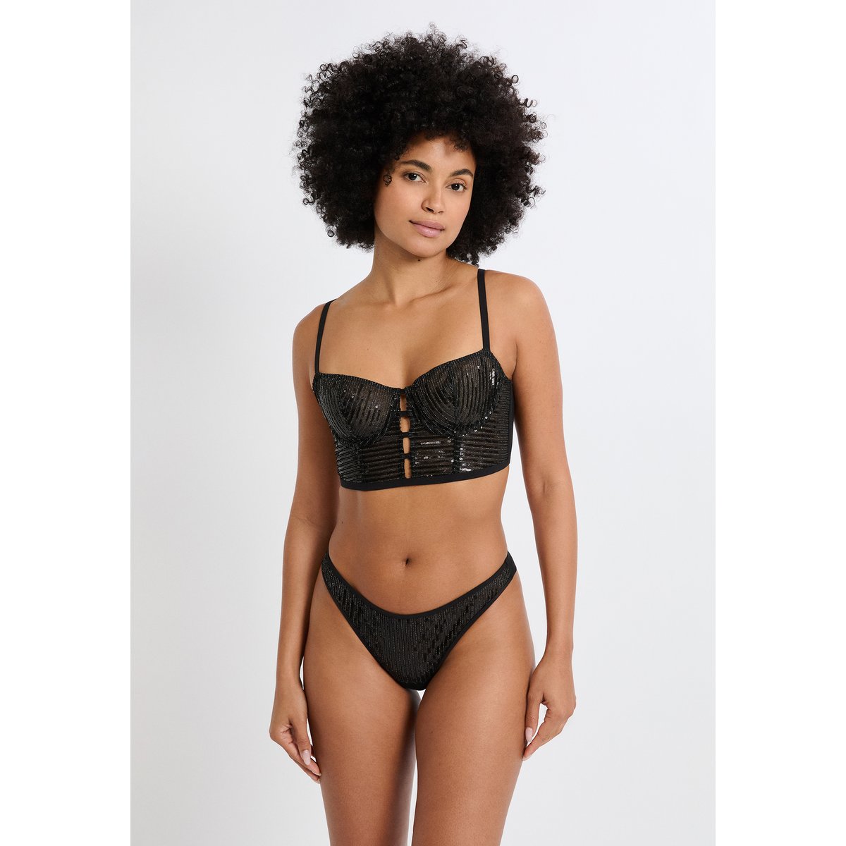 Soutien-gorge N.9 - Bustier en sequins IRIDESCENTE noir, ETAM