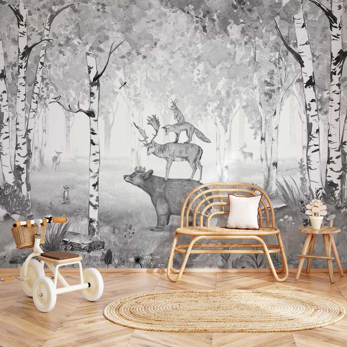 Papier peint pyramide des bois intissé, HEXOA