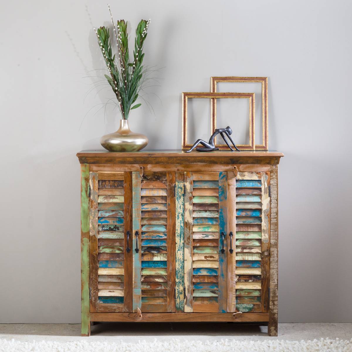 Buffet en bois massif ETHNIK multicolore, MADE IN MEUBLES 