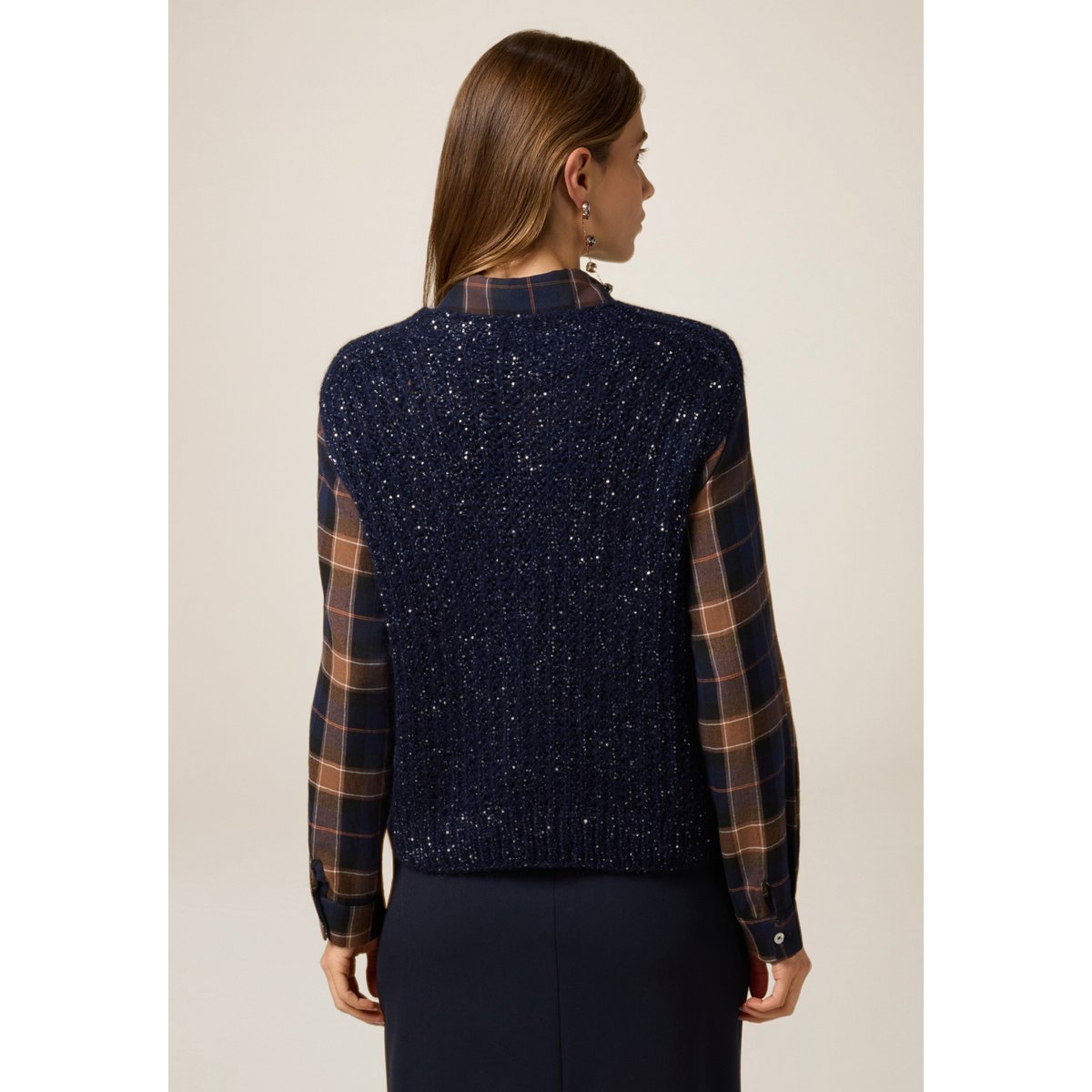 Gilet à paillettes bleu, OLTRE