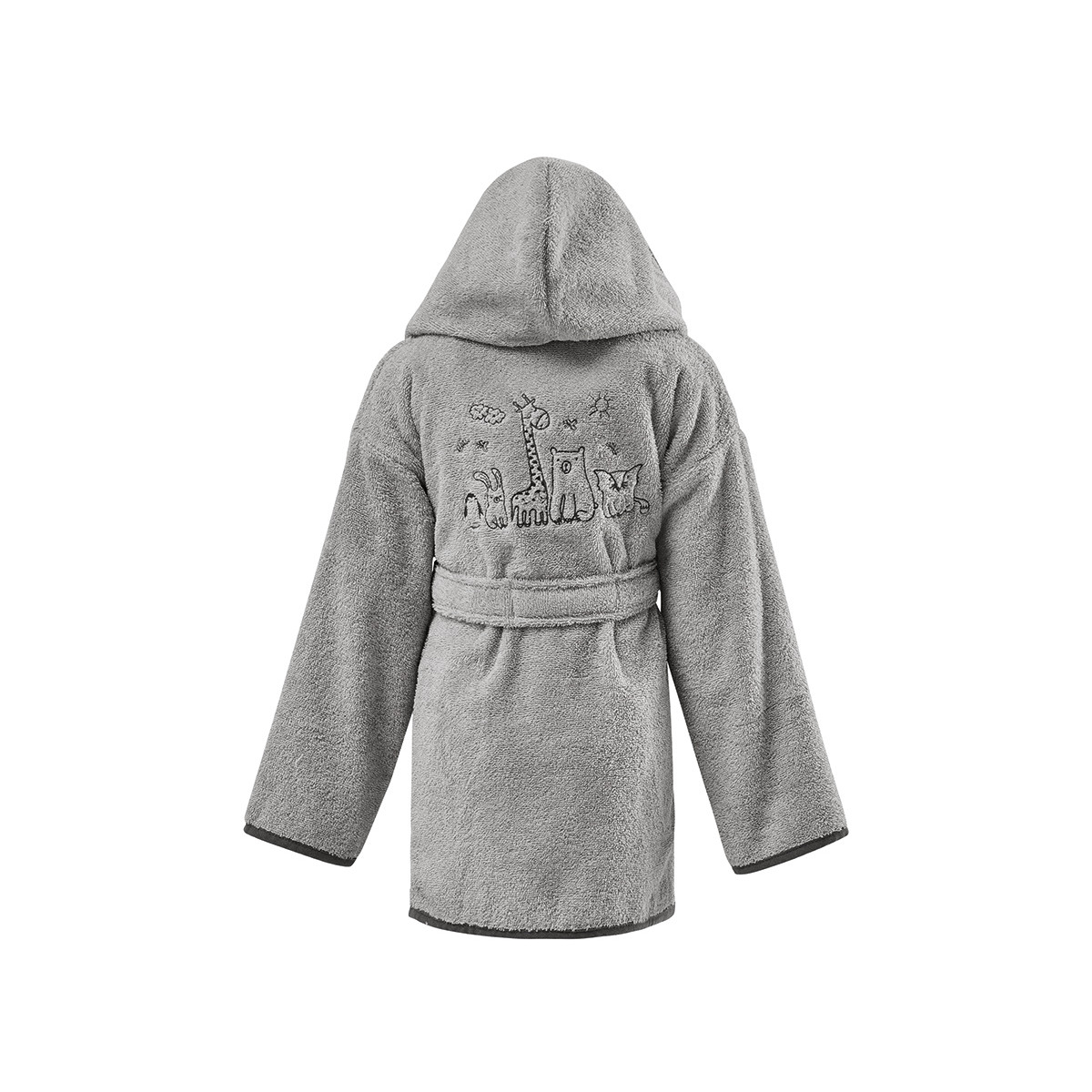 Peignoir de bain enfant 450 g/m² BABY JUNGLE gris cendré, SENSEI MAISON