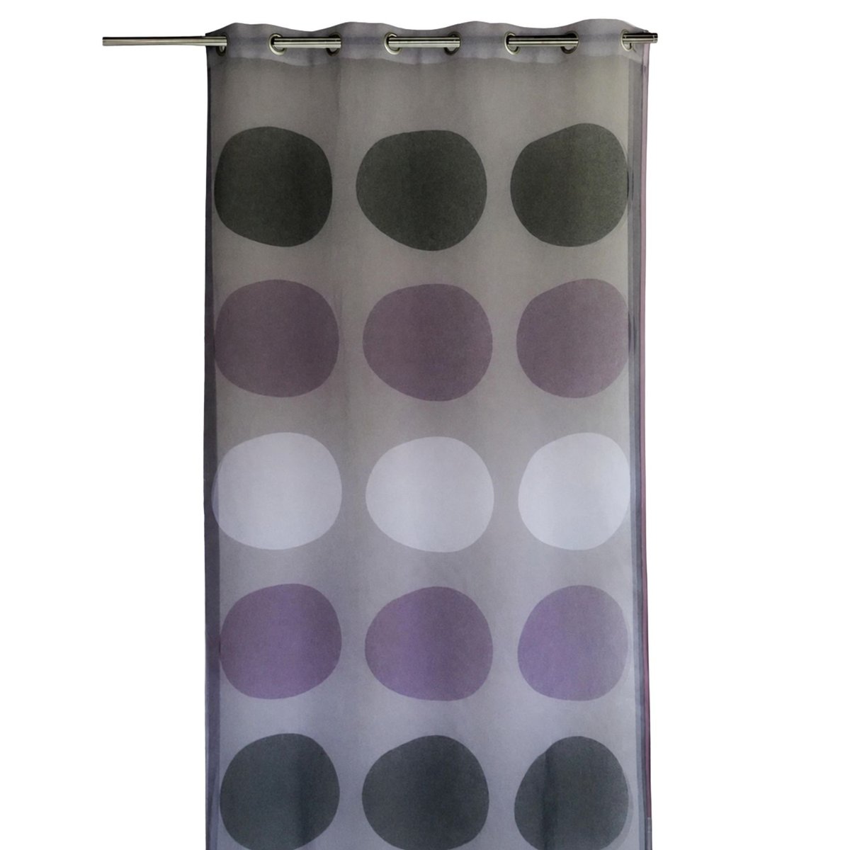 Voilage à motif de gros pois gris anthracite, HOME MAISON