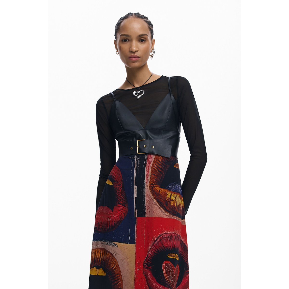 Robe à bretelles recyclée noir, DESIGUAL