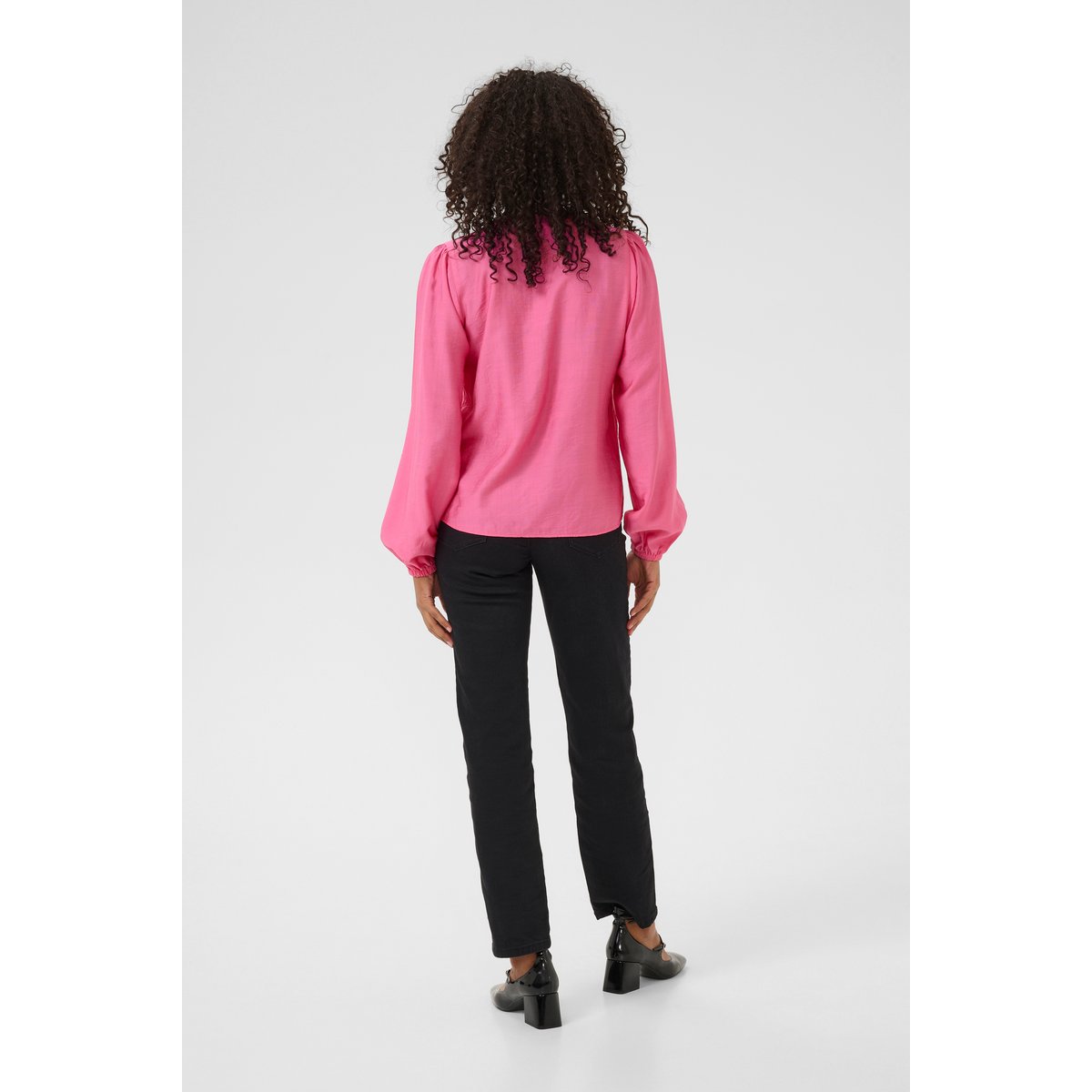 Blouse with long sleeve rose azelea pink cc, KAFFE