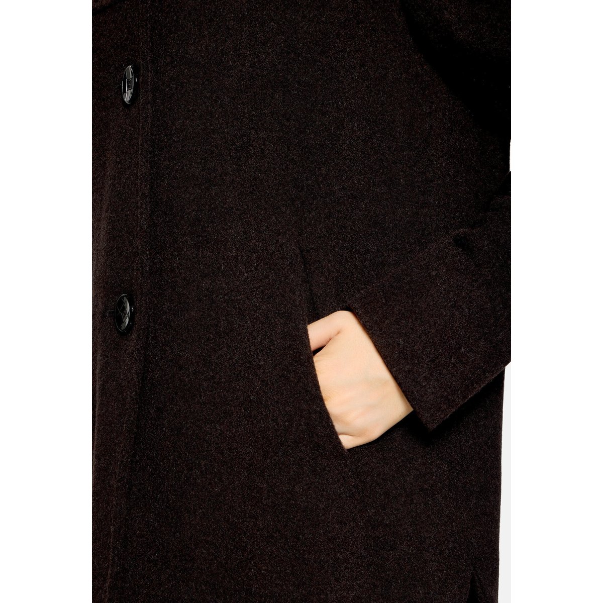 Veste en laine à capuche dark brown melange, GIL BRET