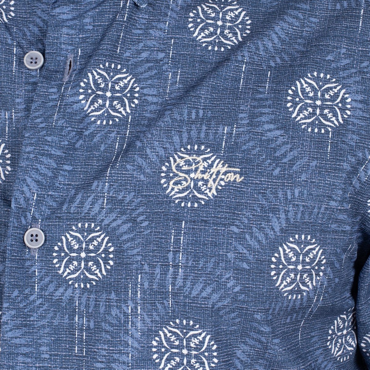 Chemise japanese manches courtes indigo, SHILTON