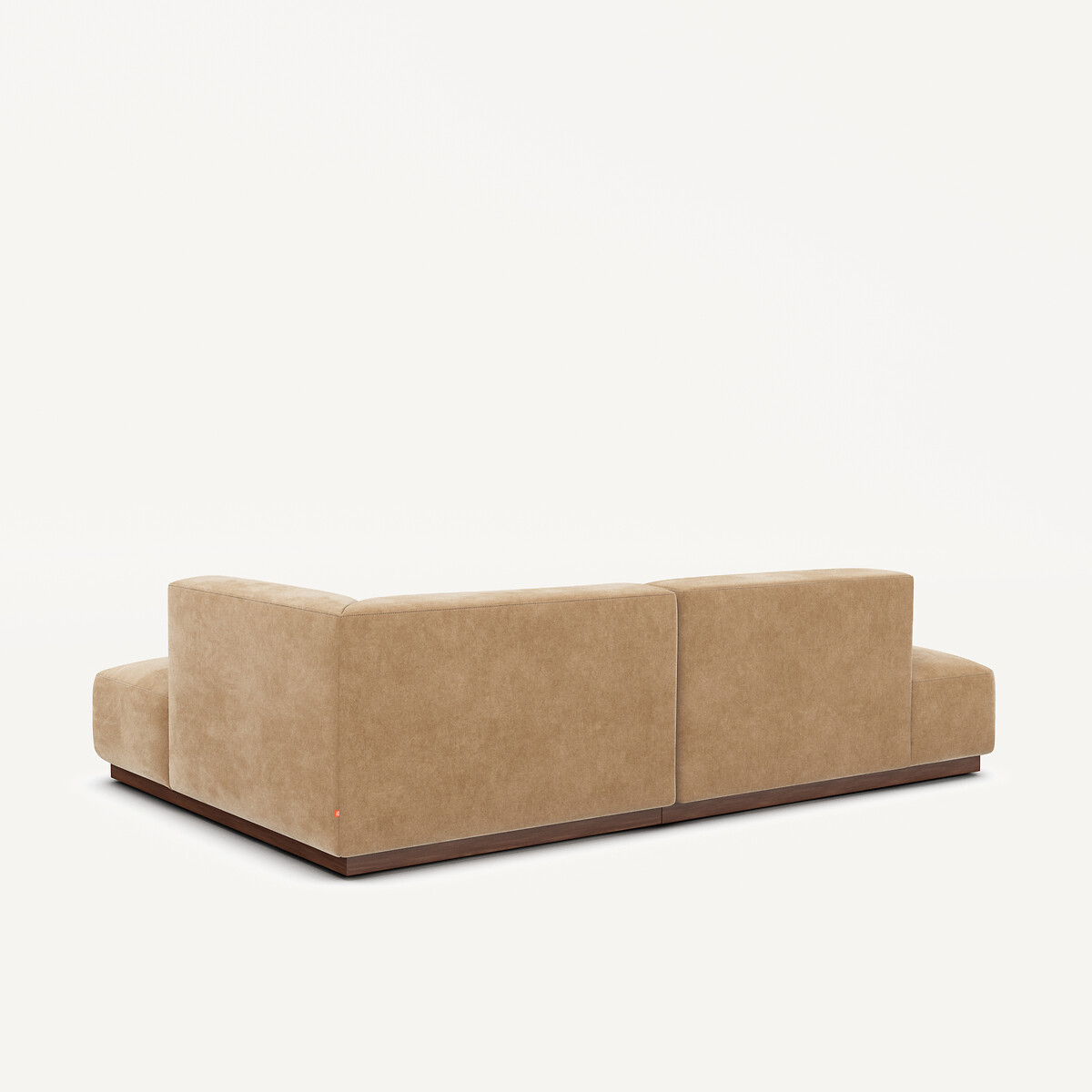 Canapé d'angle droit en velours stonewashed, JACOPO ficelle, AM.PM