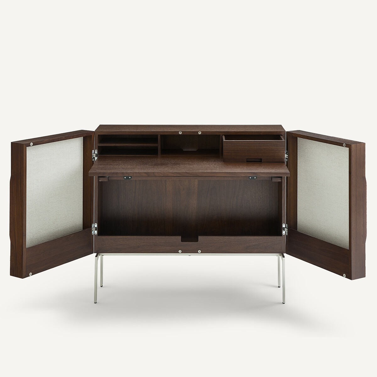 Omid Walnut Veneer Low Cabinet/Hideaway Desk walnut, AM.PM