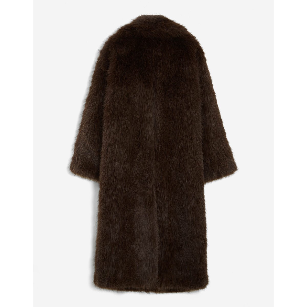 Manteau long oversize en Imitation fourrure chocolat Alara chocolat, GRACE & MILA