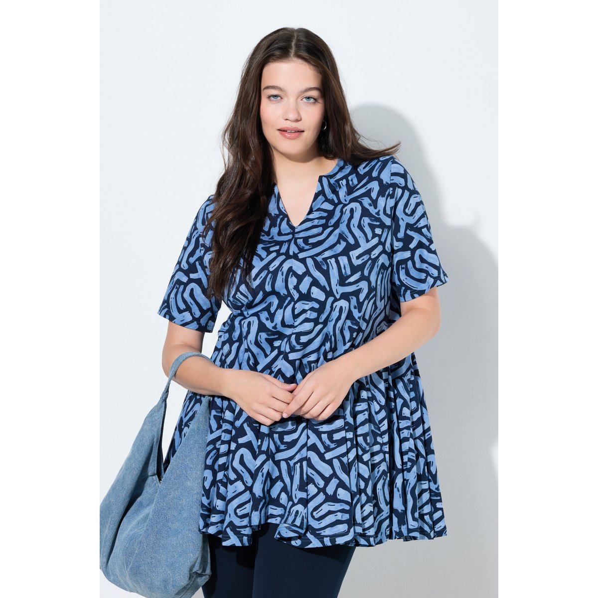 T-shirt en coton bio marine, ULLA POPKEN