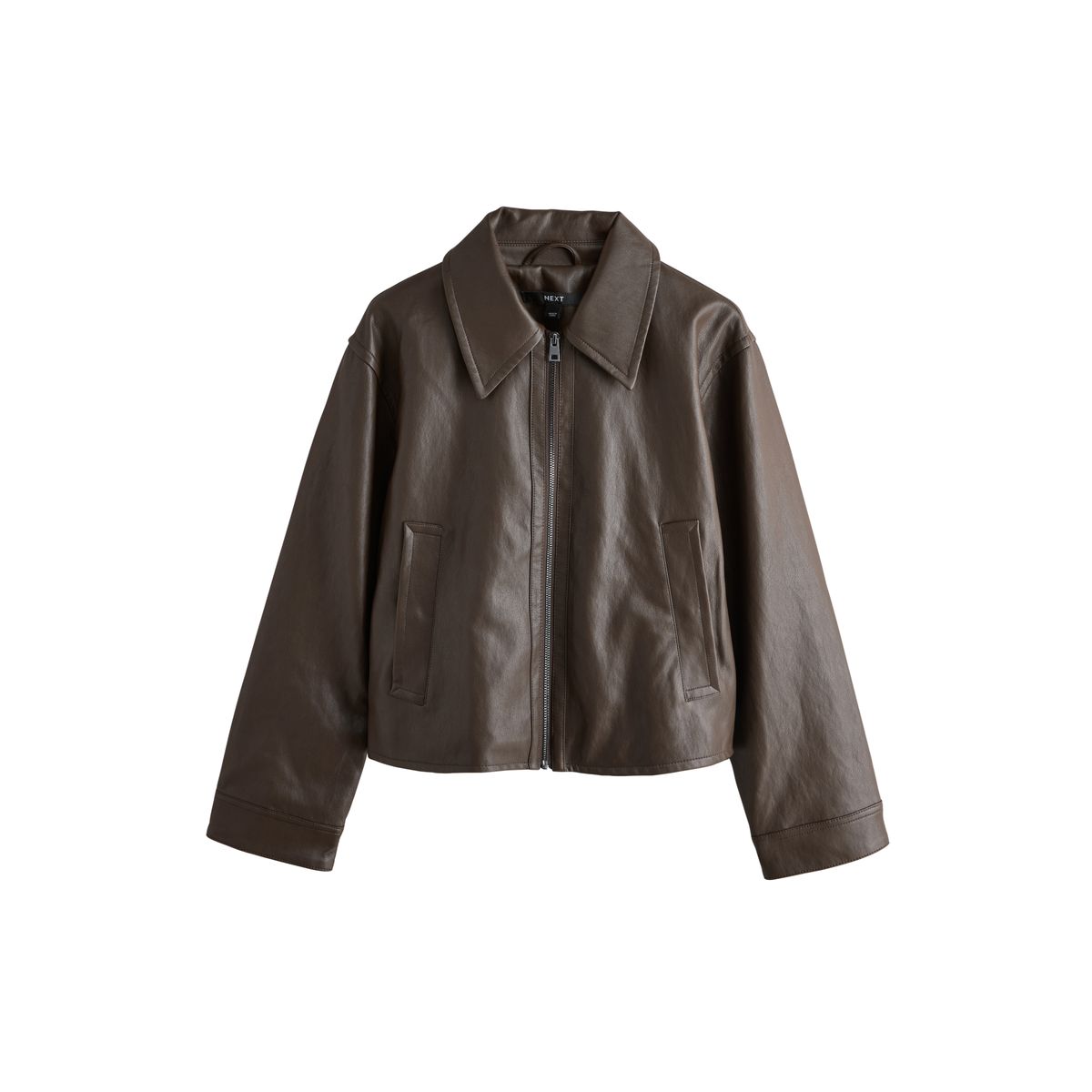 Veste en cuir synthétique vert olive, NEXT