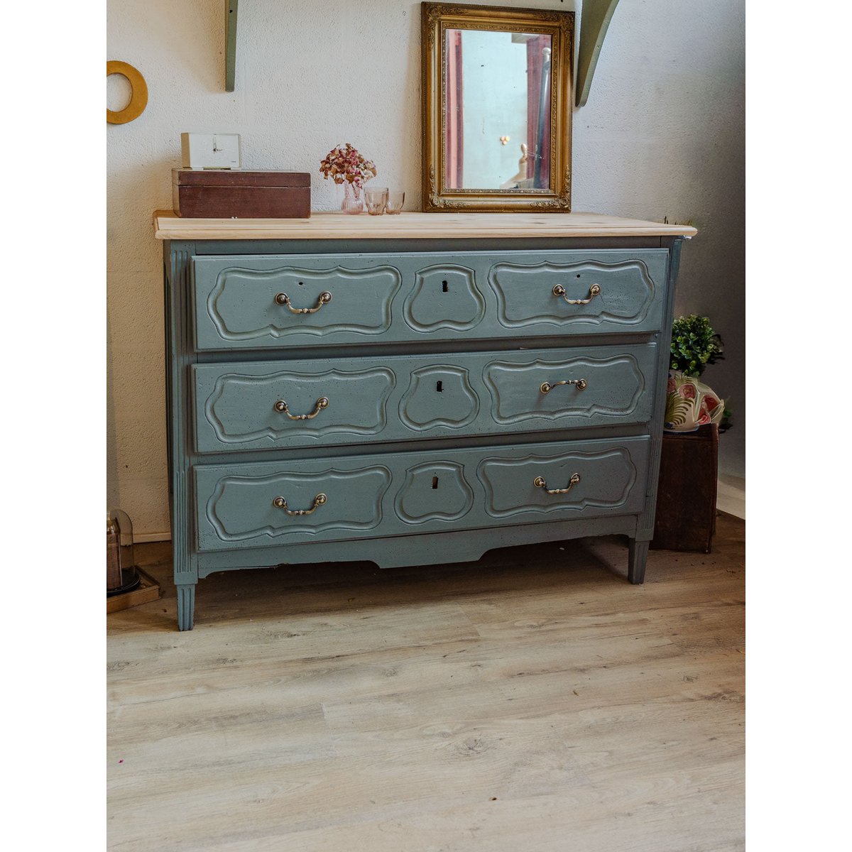 Commode en bois Olga N°331 - Bon état bois clair, DEBONGOUT