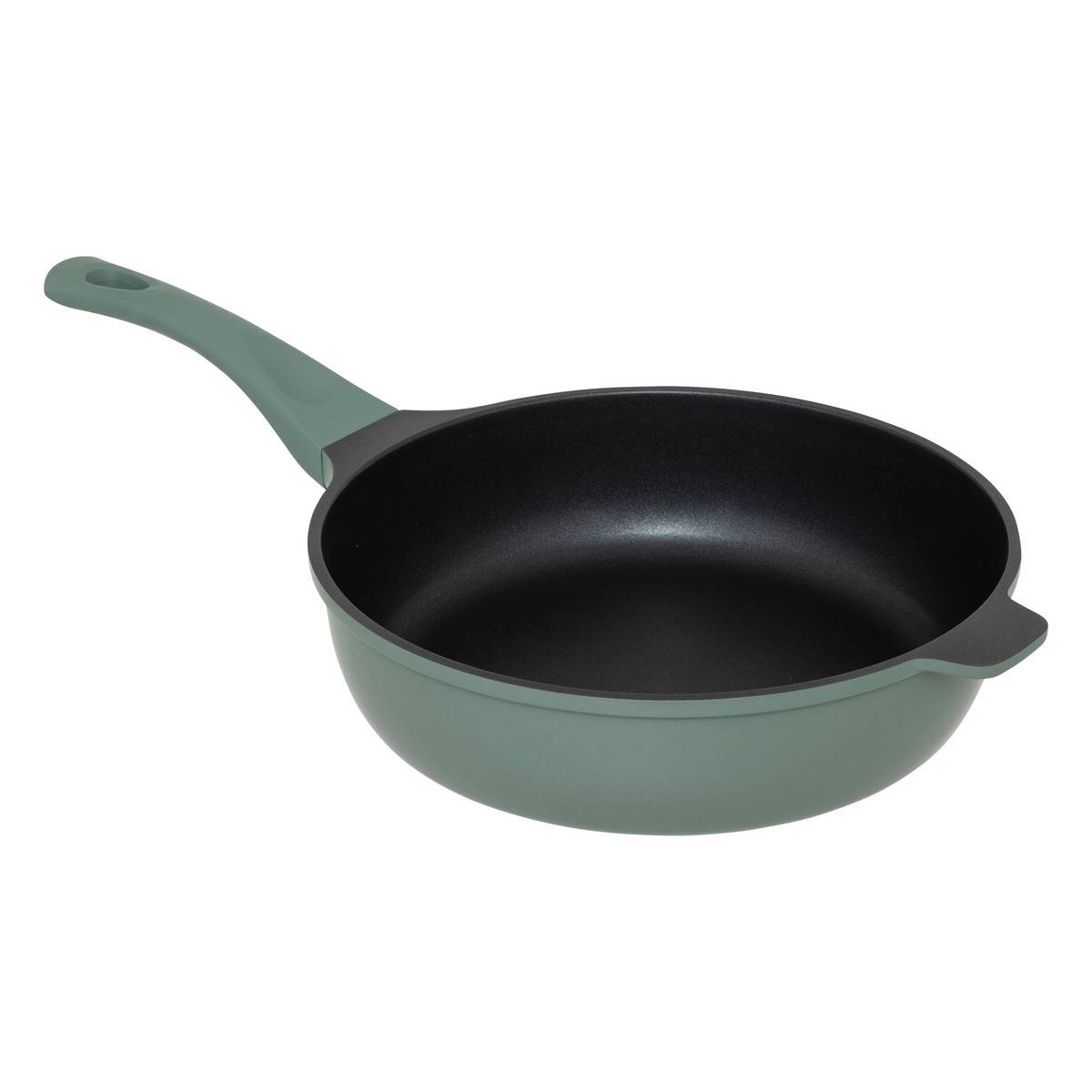 Sauteuse 28cm en fonte d'aluminium avec panier vapeur ALURO vert olive, 5FIVE SIMPLY SMART