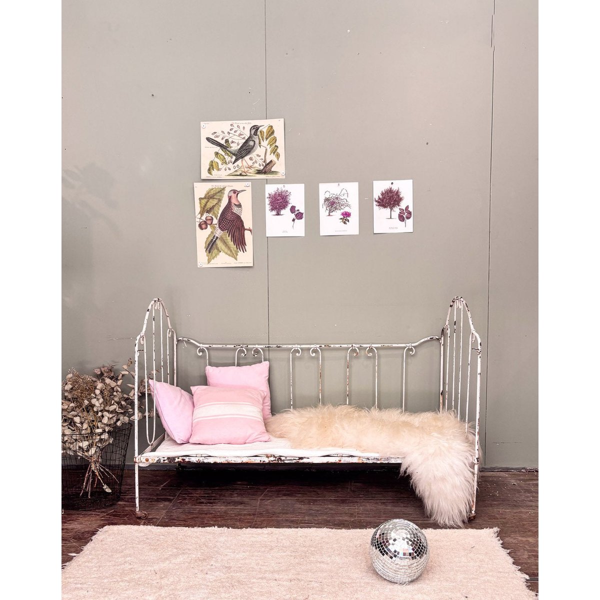 Banquette en fer forgé Martine N°16 - Bon état blanc, DEBONGOUT