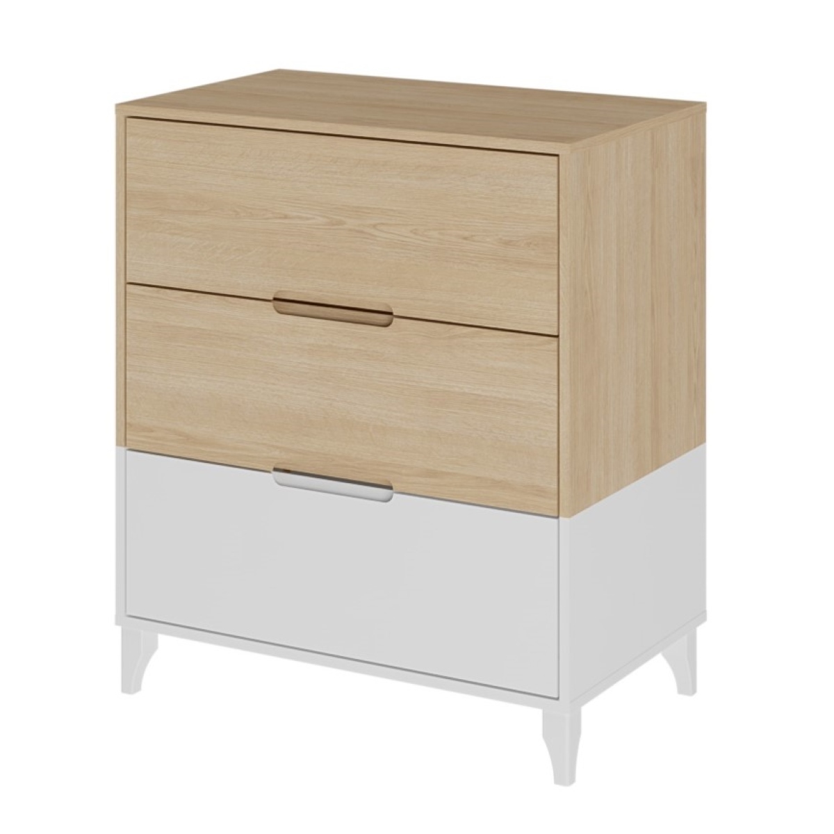 Commode 3 tiroirs DIXIE blanc et bois, AKITEN RETAIL