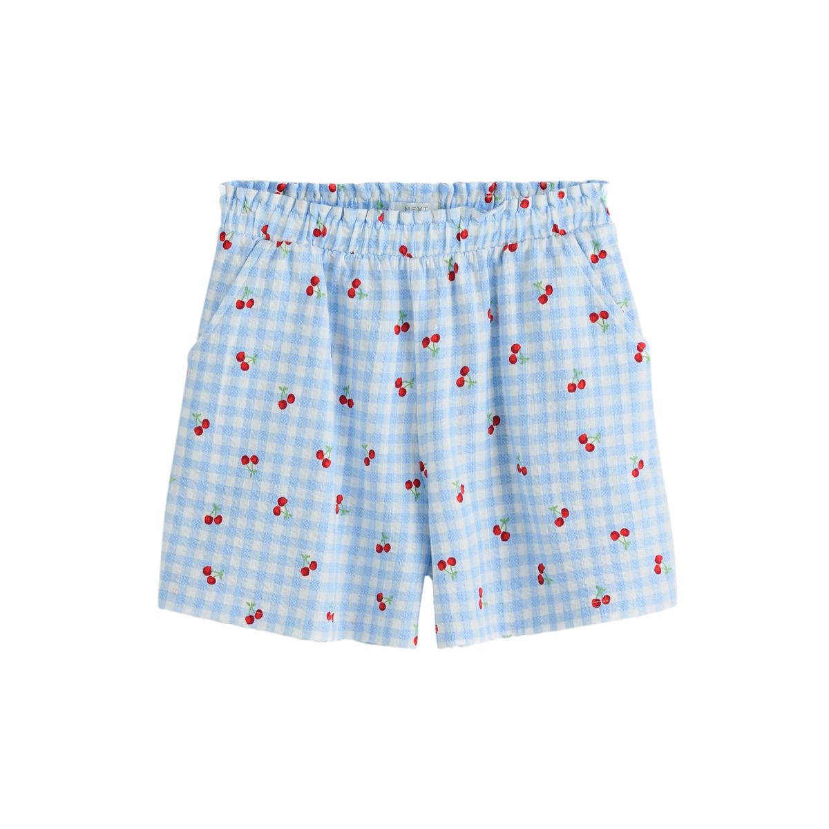 Short texturé vichy bleu, NEXT