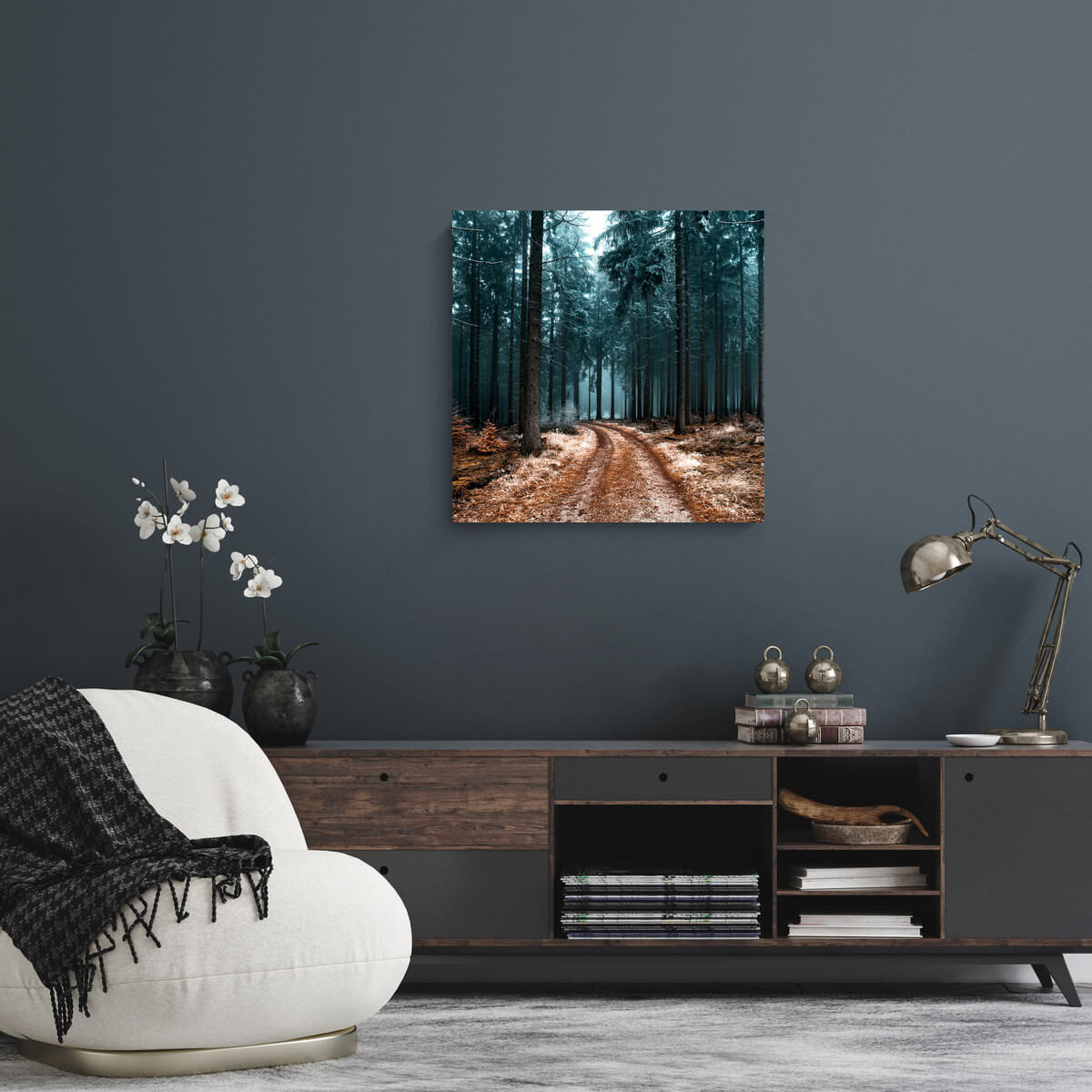 Tableau Mural Sentier FORÊT tableaux sur toile-bleu, CEANOTHE