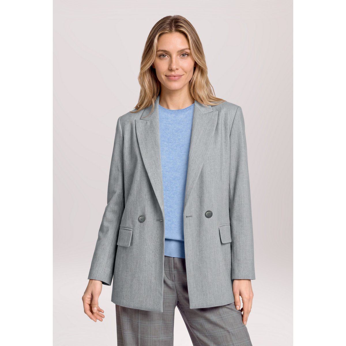 Blazer long à poches grey melange, BETTY & CO