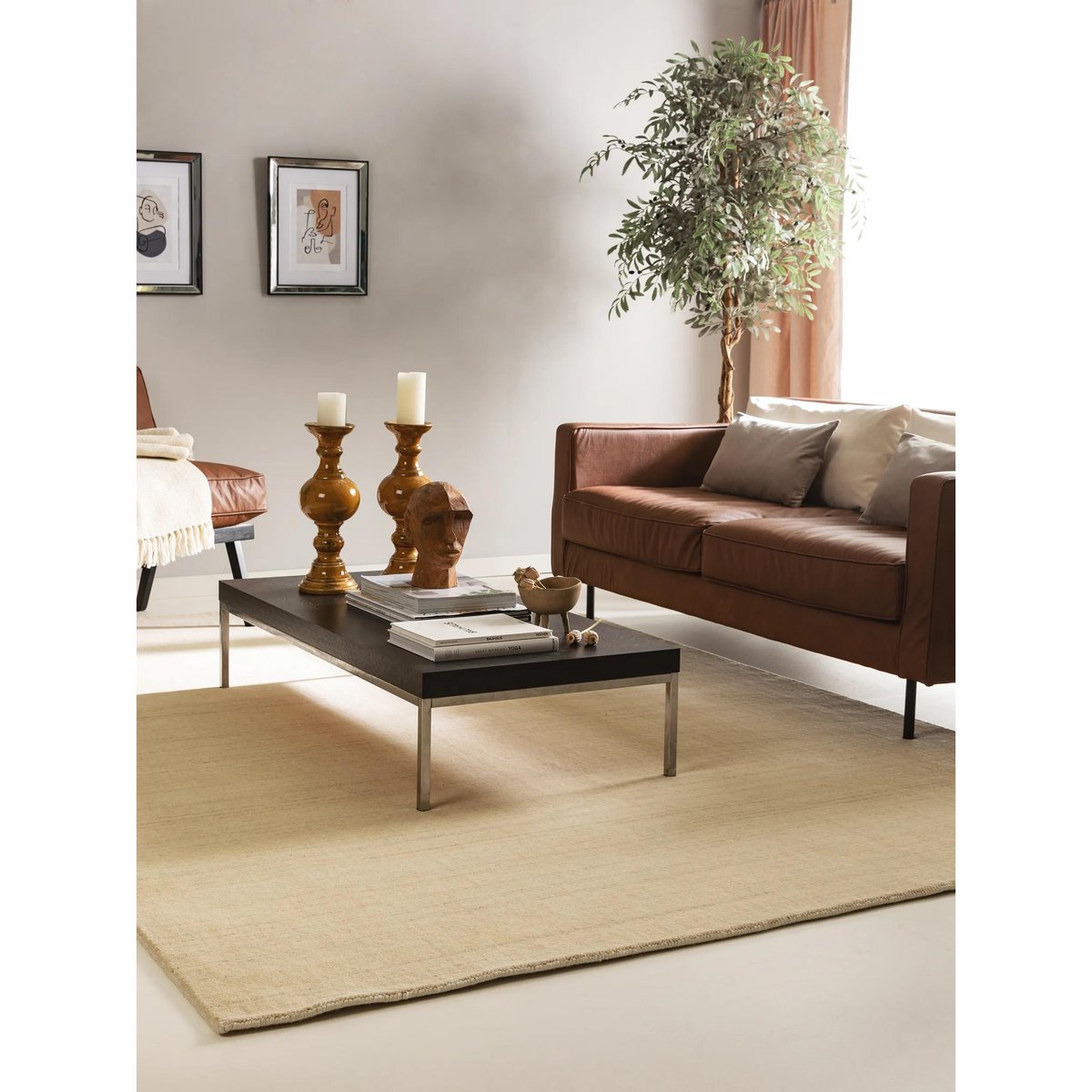 Tapis de laine tissé main JAMAL crème, BENUTA