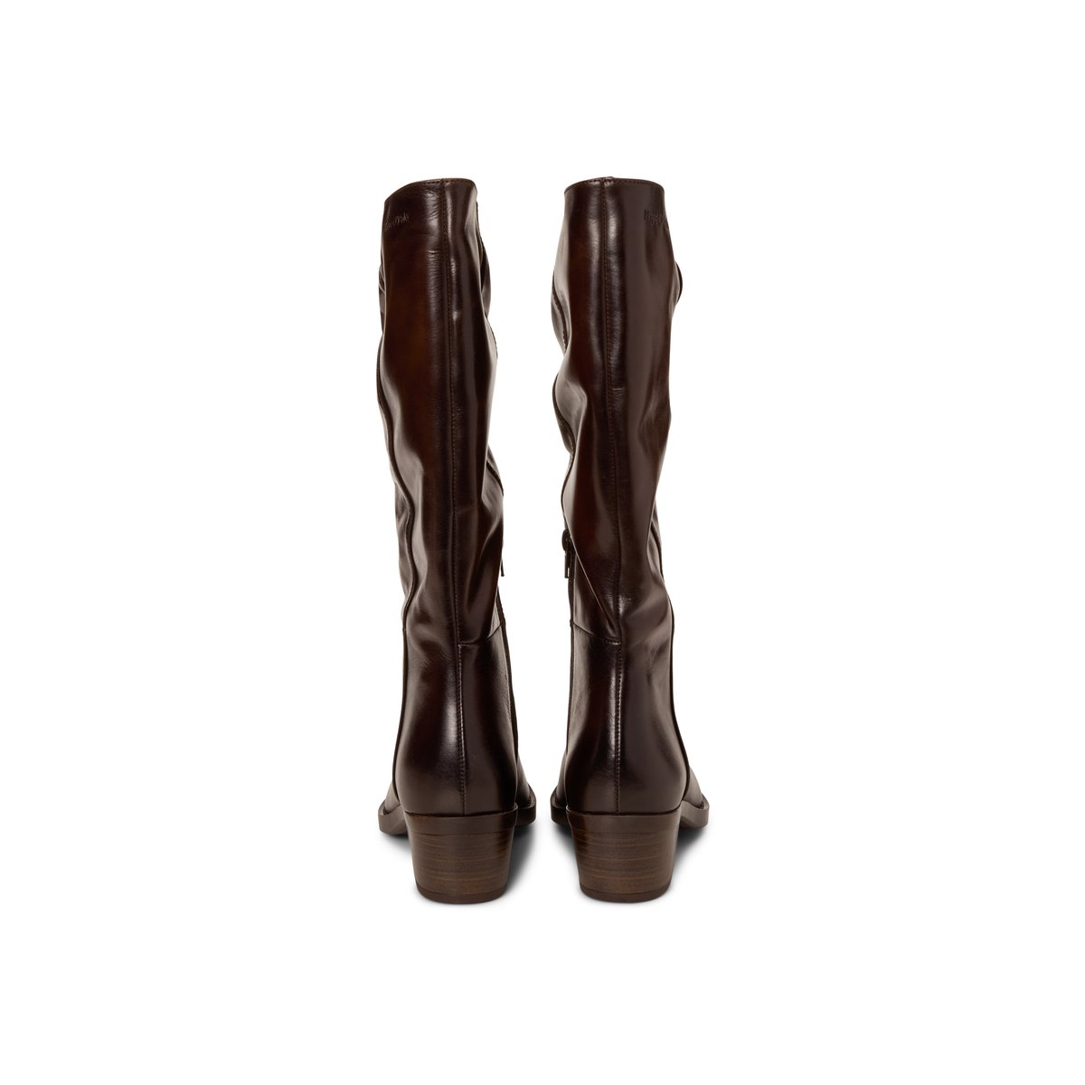 Bottes de style western, modèle Rodeo en cuir de veau de première qualité marron foncé, MARC O'POLO