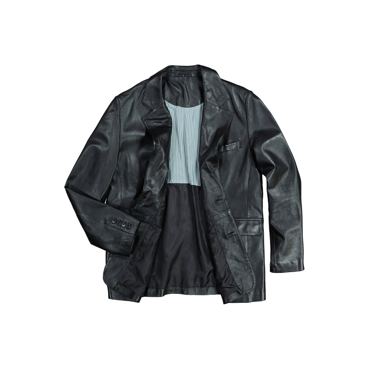 Veste en cuir véritable noir, JP1880