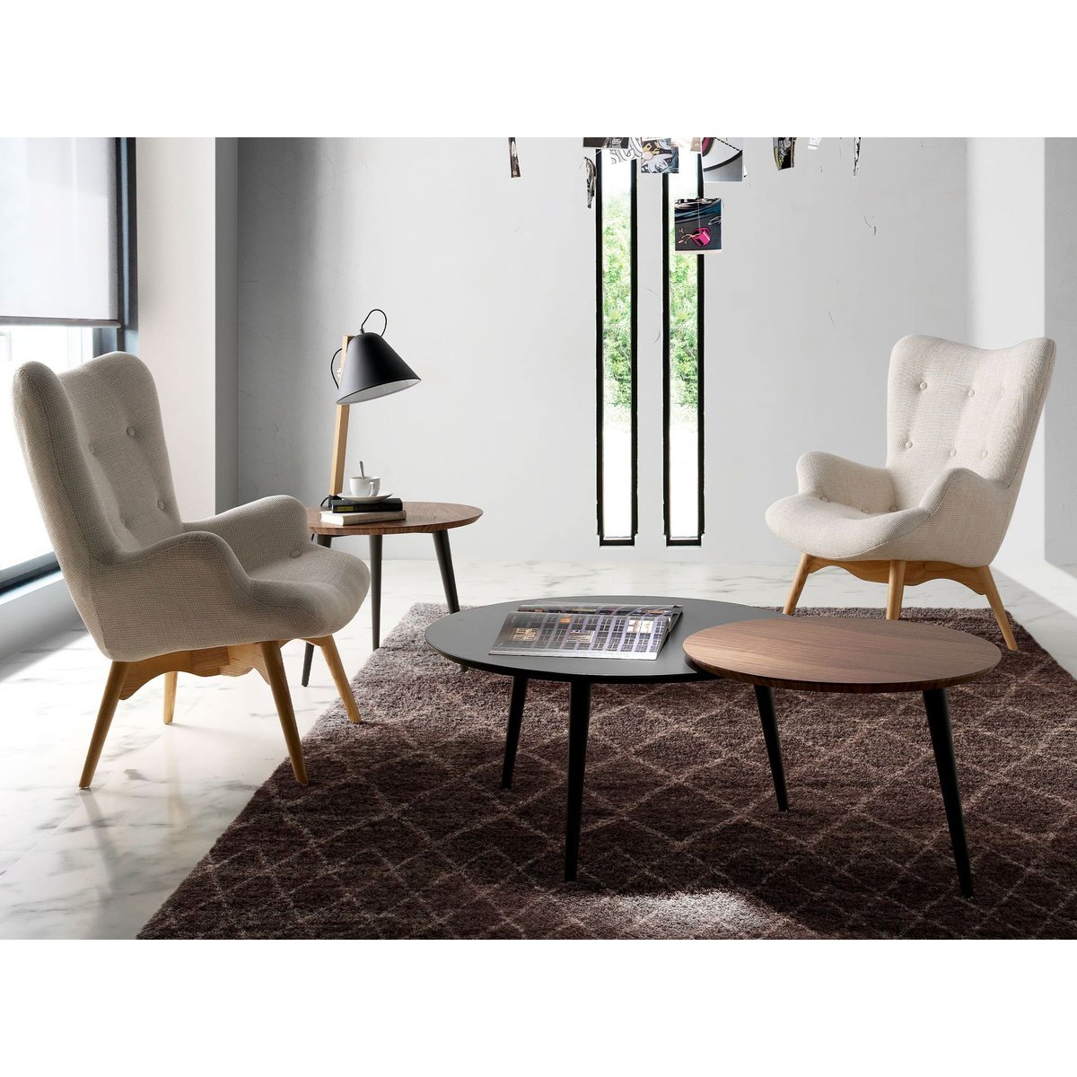 Fauteuil en tissu beige beige | ash, ANGEL CERDA