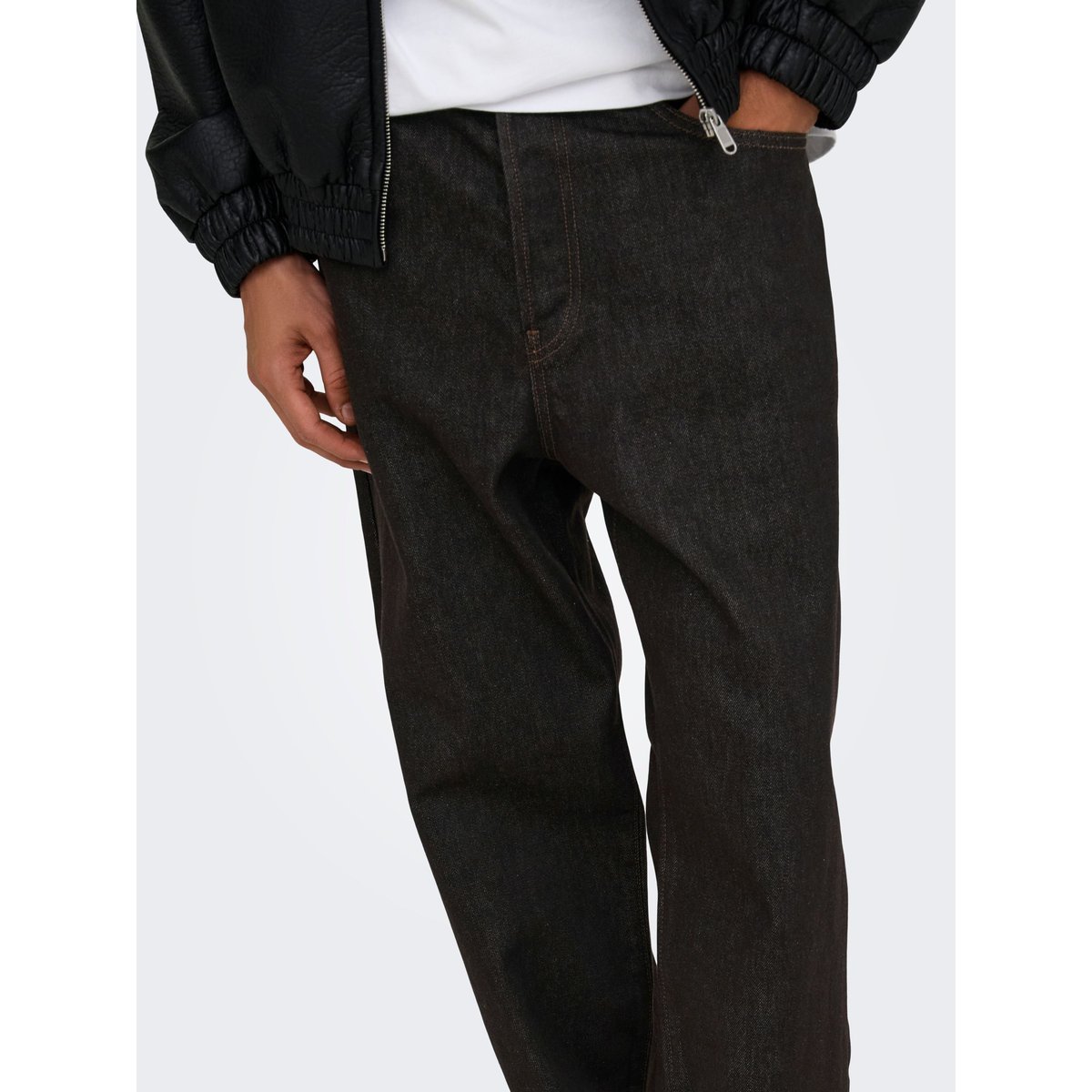 Jean À Coupe Ample marron - brown denim, ONLY & SONS
