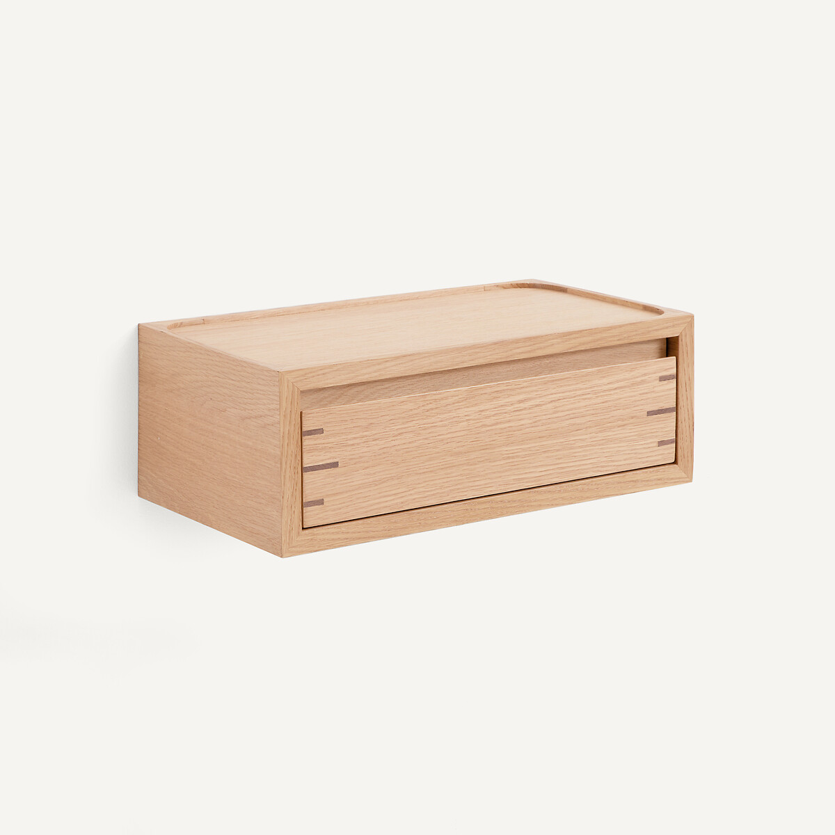 Hangend nachtkastje van massief eiken en eikenfineer, HIBASHI naturel eikenhout, AM.PM
