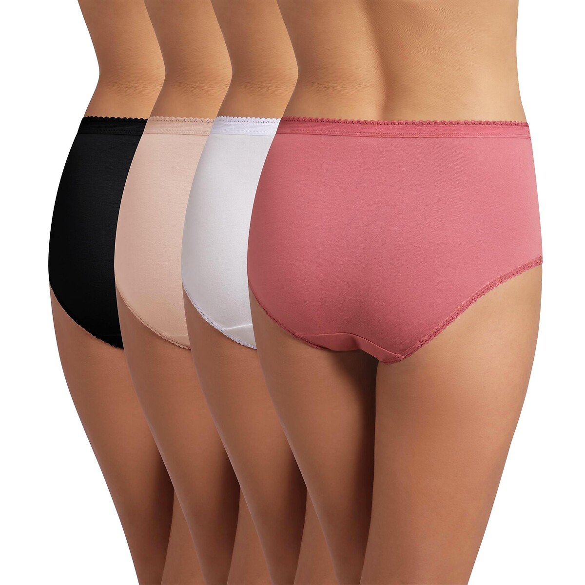 Confezione da 4 culotte vita media in cotone andalusia, PLAYTEX