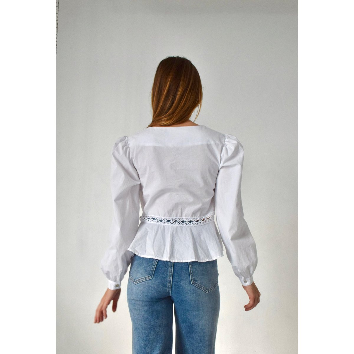 Blouse popeline dentelle ROMA blanc, MINDTRAVELER